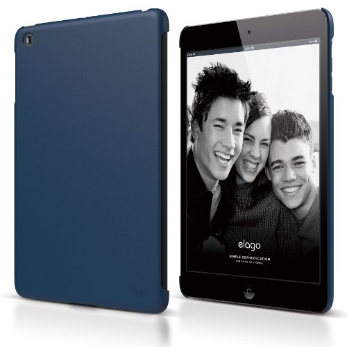 Elago A4M Slim Fit Case - кейс за iPad Mini, iPad mini 2, iPad mini 3 - съвместим със Smart Cover (тъмносин)