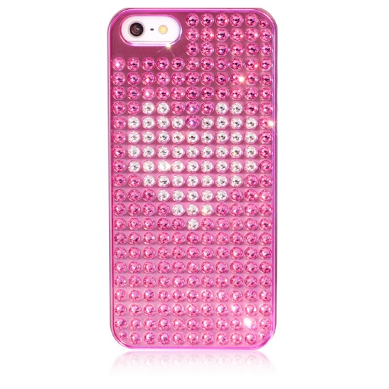 Bling My Thing Heart Extravaganza - кейс с кристали Сваровски за iPhone 5, iPhone 5S, iPhone SE (розов)