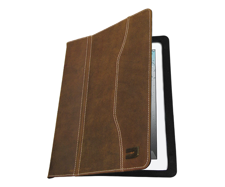 Urbano Ultra Slim Folder - луксозен кожен калъф (естествена кожа) с поставка за iPad mini, iPad mini 2, iPad mini 3 (светлокафяв)