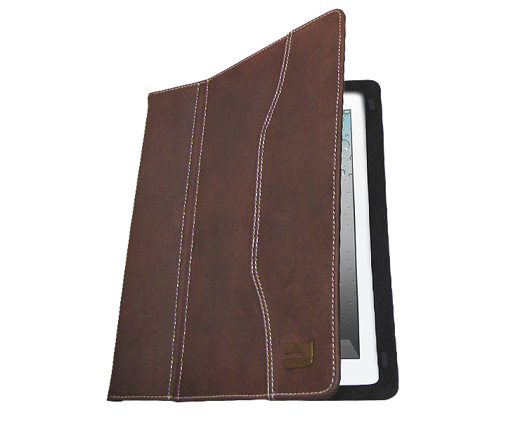 Urbano Ultra Slim Folder - луксозен кожен калъф (естествена кожа) с поставка за iPad mini, iPad mini 2, iPad mini 3 (кафяв)