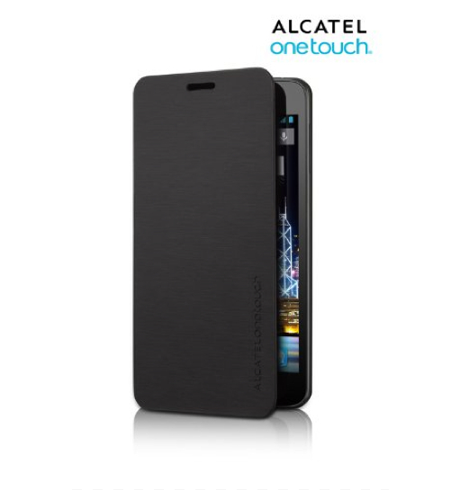 Alcatel Flipcover FC6033 - кожен кейс за Alcatel One Touch Idol Ultra 6033 (черен)
