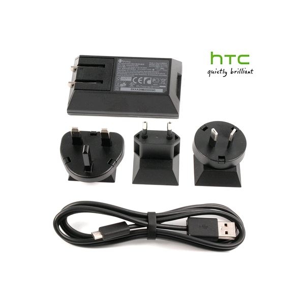 HTC Travel Charger TC P350 - захранване (за цял свят) и MicroUSB кабел за HTC мобилни устройства 