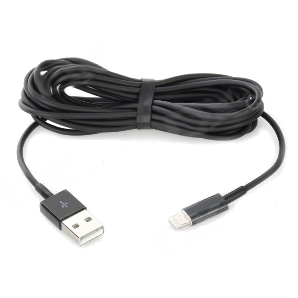 Lightning to USB Cable - USB кабел (3 метра) за iPhone 5, iPhone 5S, iPhone SE, iPhone 5C, iPod Touch 5, iPod Nano 7, iPad 4 и iPad Mini, iPad mini 2, iPad mini 3 (черен)