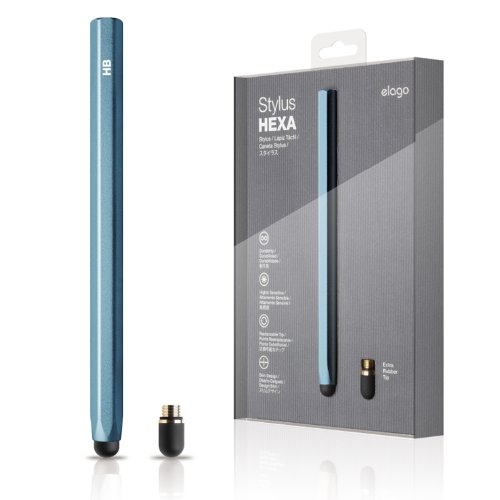 Elago Stylus Pen Hexa - алуминиева писалка за iPhone, iPad и капацитивни дисплеи (син)