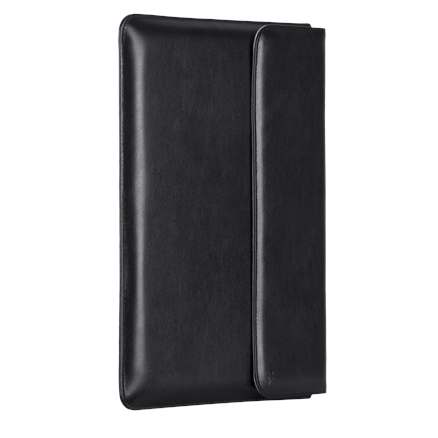 CaseMate Universal Tablet Pouch - универсален кожен калъф и поставка за таблети до 8 инча (черен)