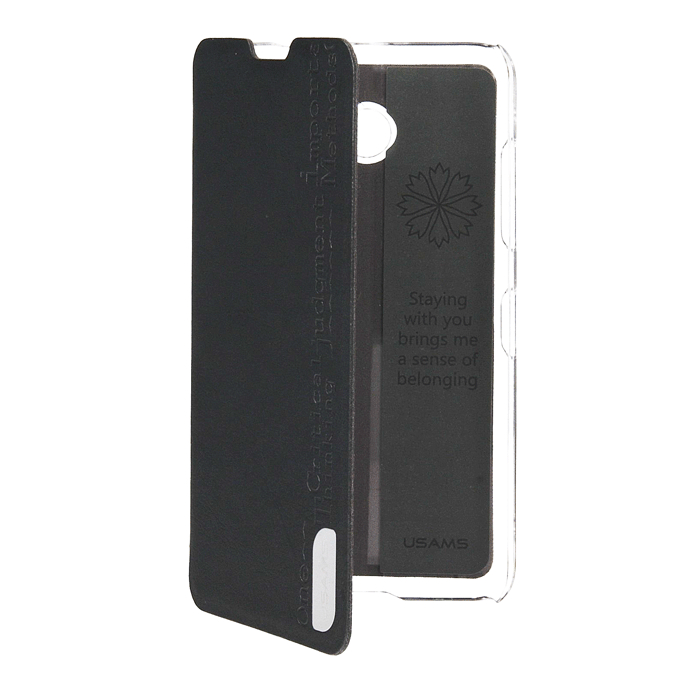 USAMS Flip Case Merry Series - калъф, тип портфейл за Nokia Lumia 630, Lumia 635, Lumia 636 (черен)