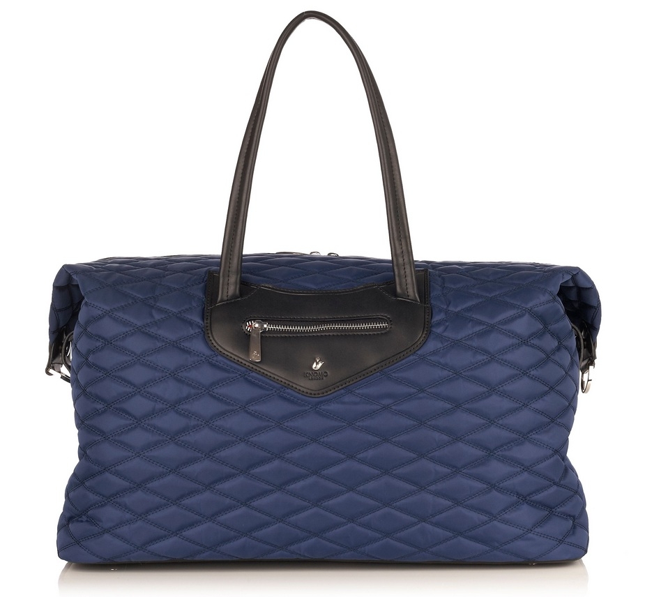 Knomo Huntley Weekender Bag - луксозна кожена чанта за мобилни устройства (тъмносин)