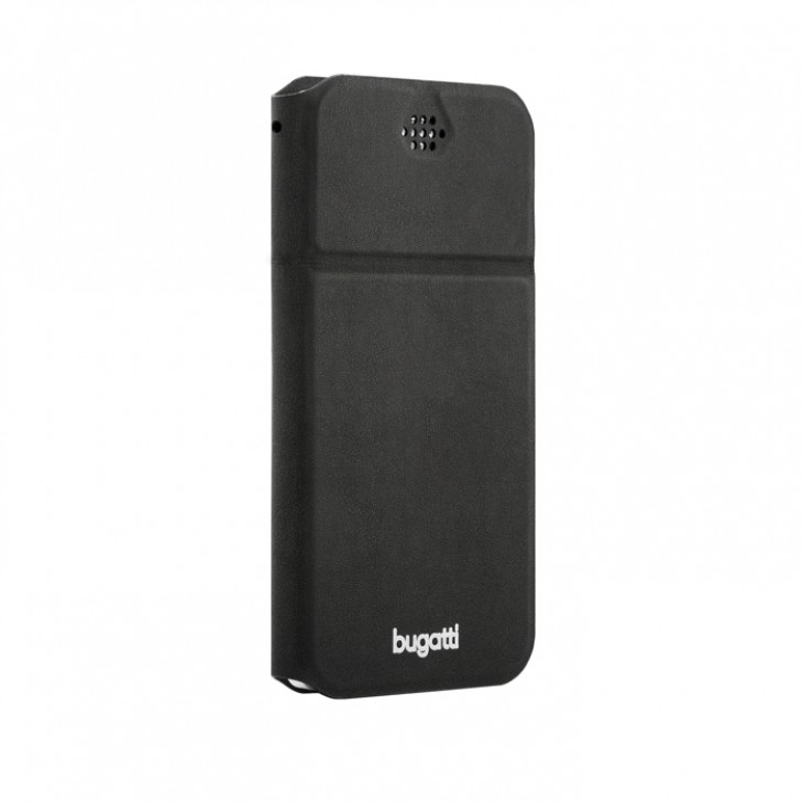 Bugatti Universal Book Case Lugano Size L - универсален кожен калъф за смартфони от 5.1 до 6 инча (черен)