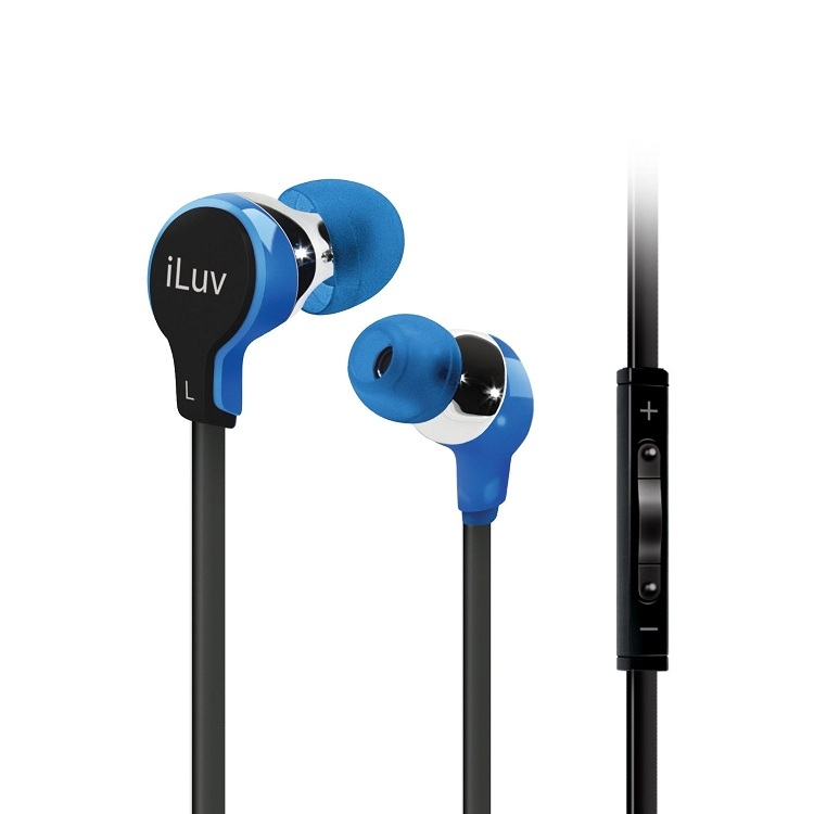iLuv Cortland Earphones - слушалки с микрофон и управление на звука за iPhone, iPad, iPod и мобилни устройства (сини)