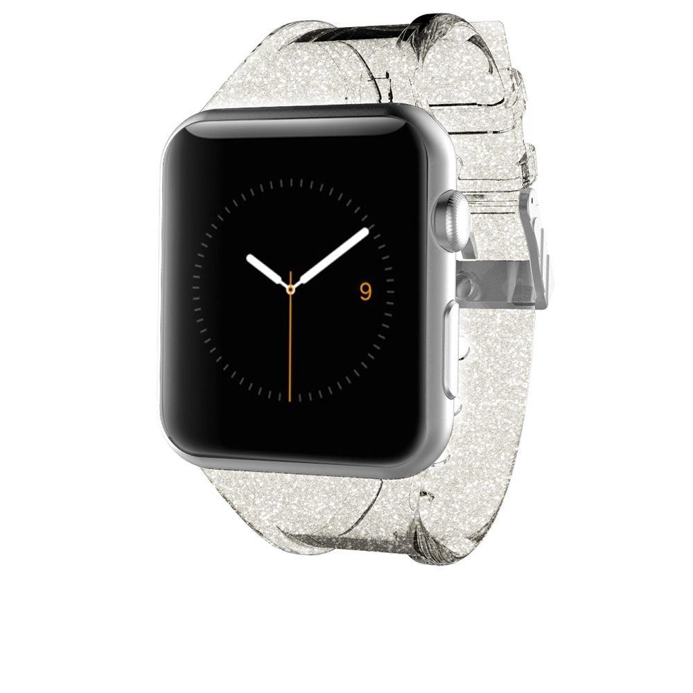 CaseMate Sheer Glam Strap - еластична каишка за Apple Watch 38мм, 40мм (прозрачен-златист)