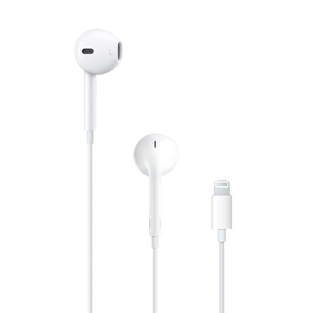 Apple Earpods with Lightning Connector - оригинални слушалки с управление на звука и микрофон за iPhone 14, iPhone 13, iPhone 12, iPhone 11, iPhone, X, iPhone 8, iPhone 7 (ритейл опаковка)