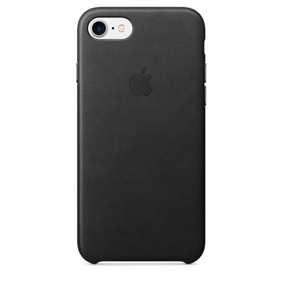 Apple iPhone Leather Case - оригинален кожен кейс (естествена кожа) за iPhone 8, iPhone 7 (черен)