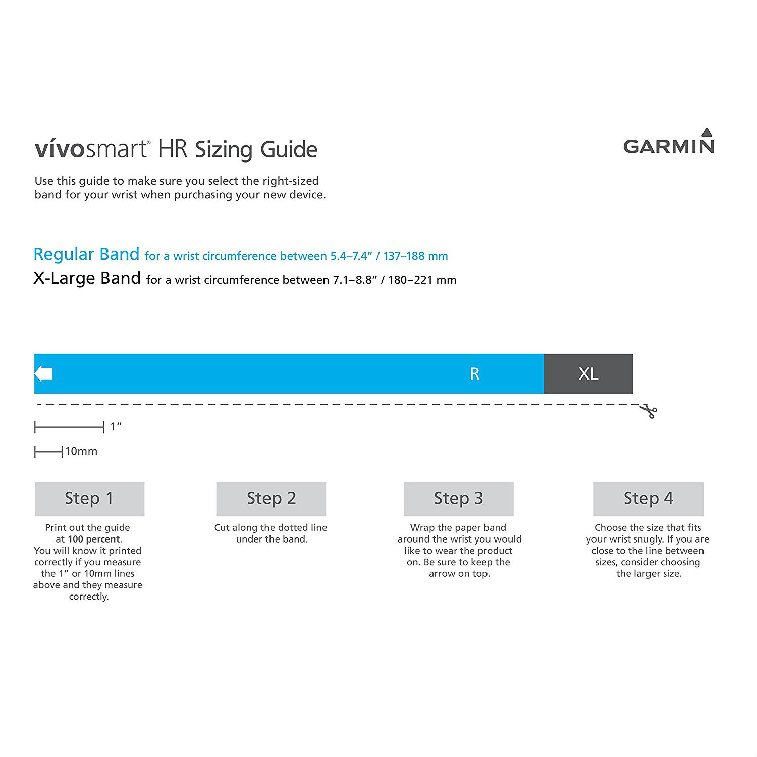 Garmin Vivofit 4 Size Chart