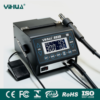 YIHUA 993D - професионална станция за горещ въздух и вакуум маркуч за ремонт на мобилни устройства и електроника