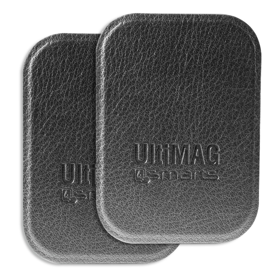 4smarts Ultimag Metal Plate - два броя метална пластина с кожено покритие за магнитни поставки (сив)