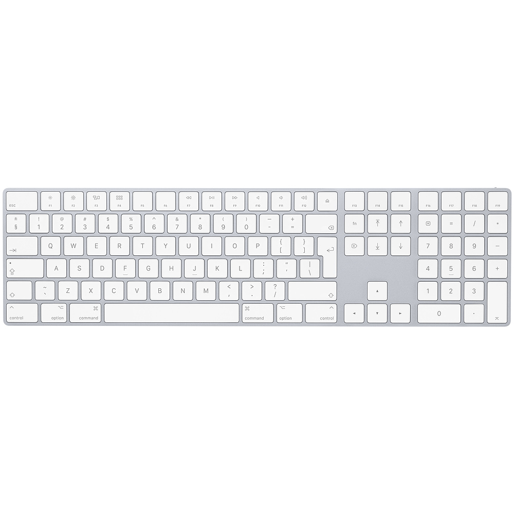 Apple Magic Wireless Keyboard BG with Numeric Keypad - безжична клавиатура за iPad и MacBook (сребрист-бял) 