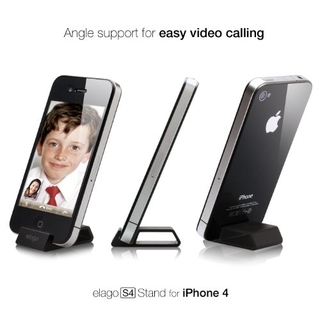 Elago S4 Stand - алуминиева поставка за iPhone 4/4S и Samsung Galaxy S3, S3 Neo (черна)