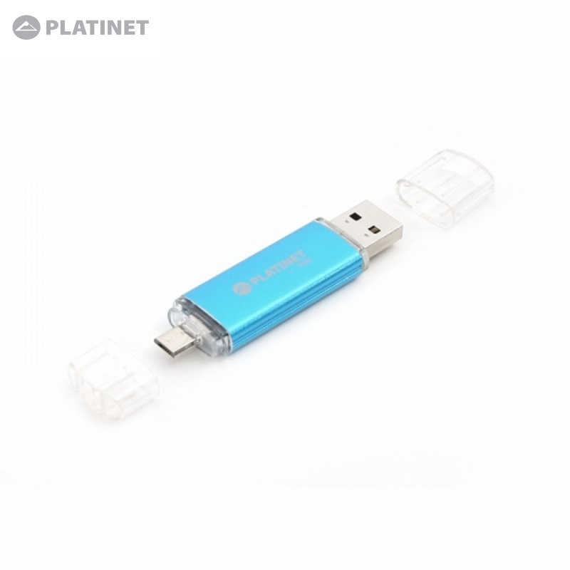 Platinet Android Pendrive USB 16GB - USB флаш памет и MicroUSB памет за компютри, смартфони и таблети (син)