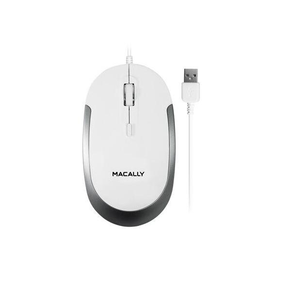 Macally DYNAMOUSE USB Optical Mouse - USB оптична мишка за PC и Mac (бял)