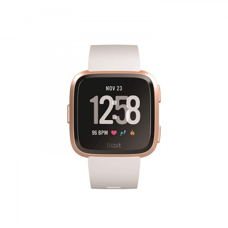 fitbit versa rose gold with white band