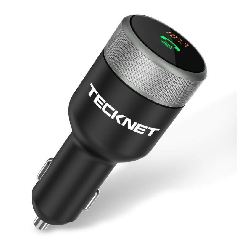 TeckNet F10036 Bluetooth FM Transmitter - блутут FM трансмитер и зарядно за кола за мобилни устройства (черен)