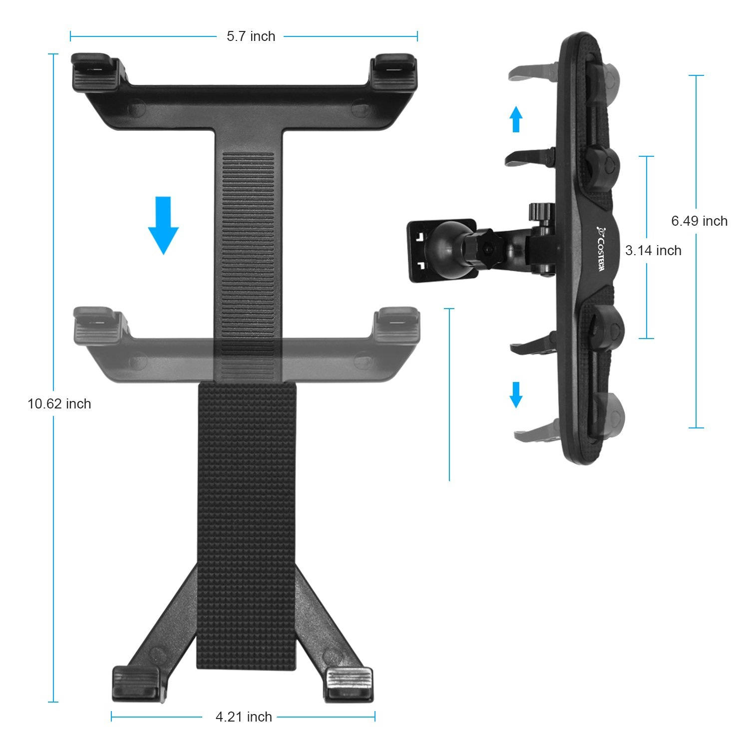 Universal Back Seat Tablet Car Mount 2.0 for tablets up to 11