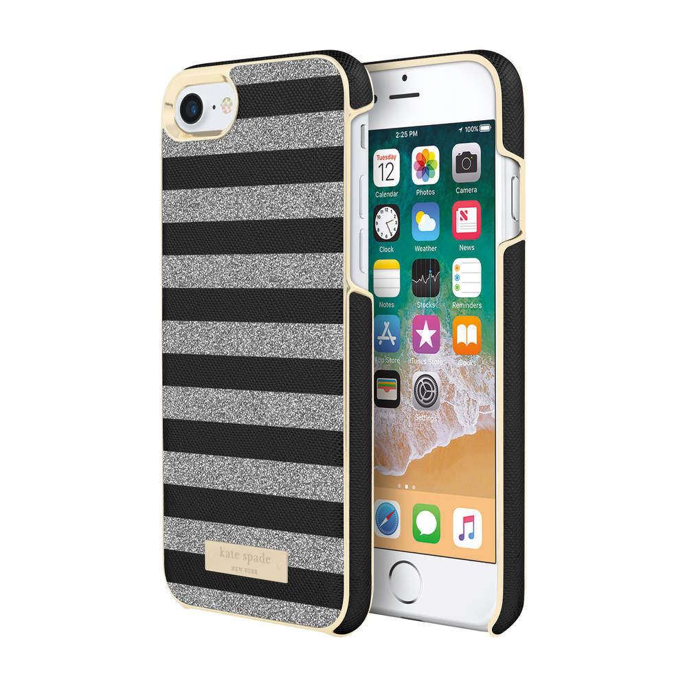 Kate Spade Wrap Glitter Stripe Case for iPhone SE (2022), iPhone SE (2020),  iPhone 8, iPhone 7 (black) Price — 