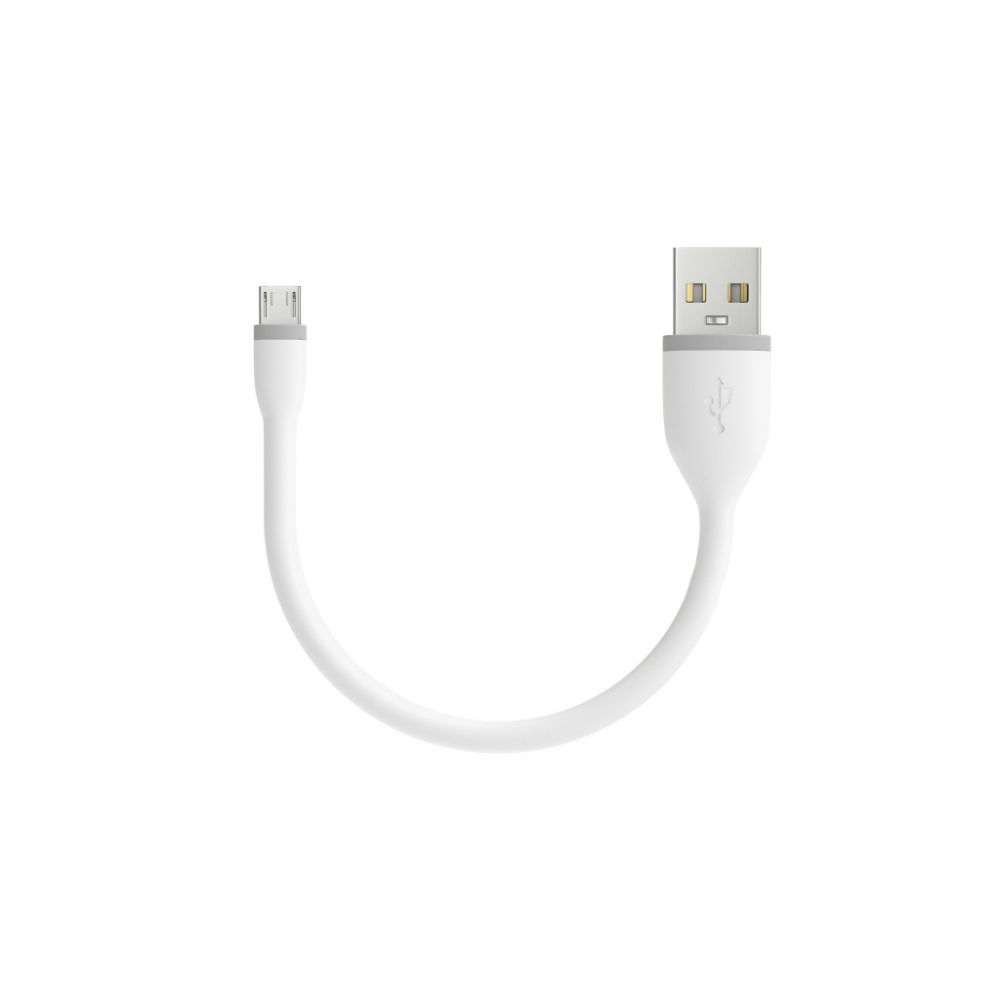 Satechi Flexible Micro USB Cable - гъвкав USB кабел за всички устройства с MicroUSB (15 см.) (бял)