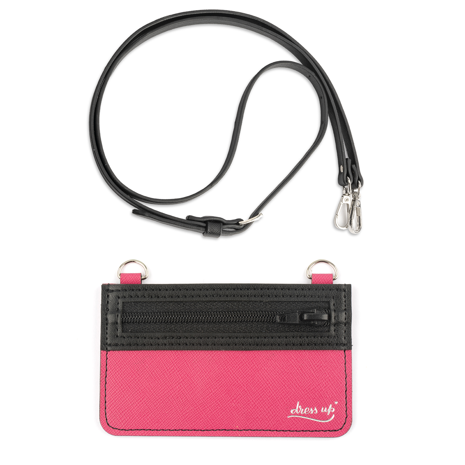 4smarts DressUP Zip with Lanyard - джоб с цип за документи и карти, прикрепяща се към всяко мобилно устройство (розов)