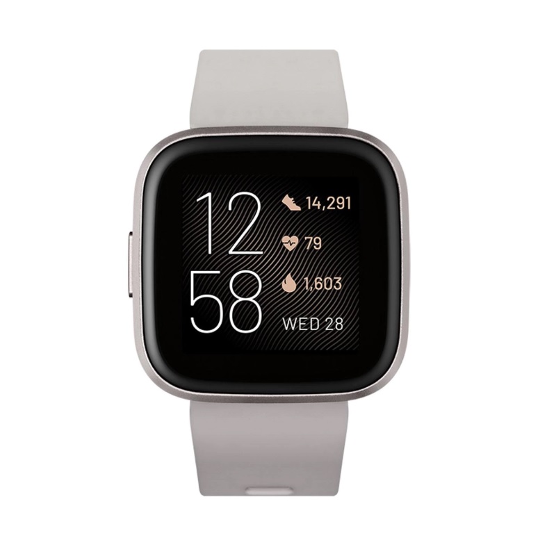 Fitbit Versa 2 (NFC) - умен фитнес часовник с известия и следене на дневната и нощна активност на организма за iOS и Android (сив)