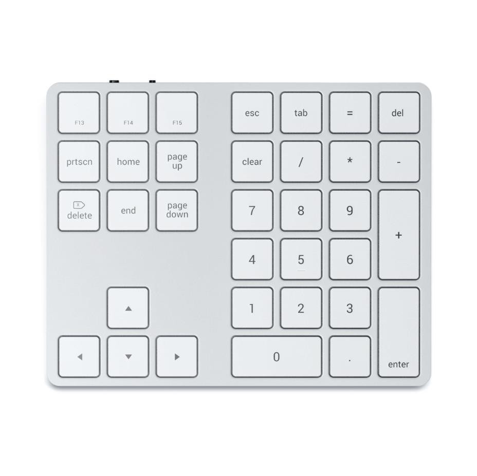 Satechi Aluminum Bluetooth Extended Keypad - безжична Bluetooth клавиатура за MacBook (сребрист) 