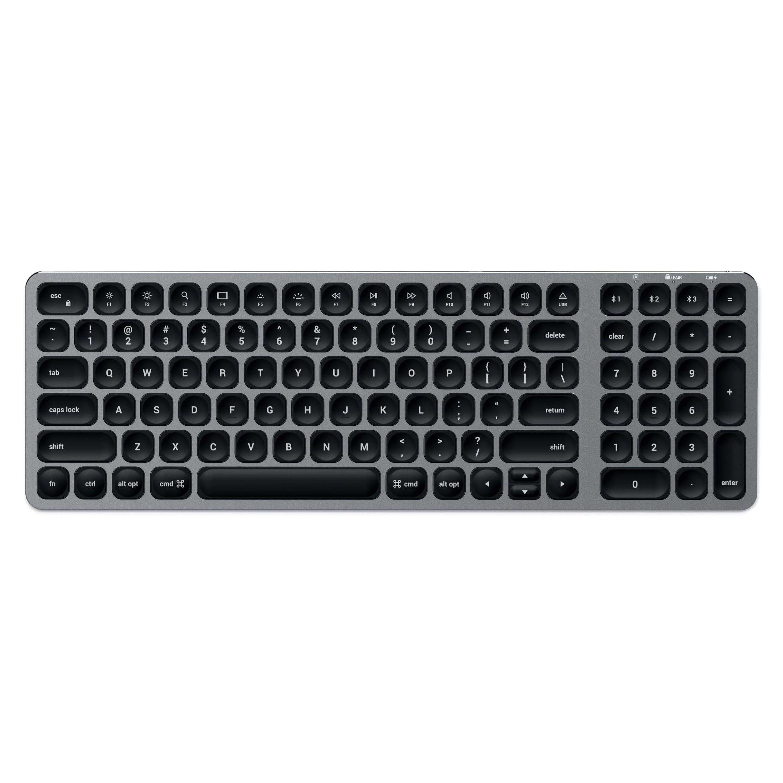 Satechi Compact Backlit Bluetooth Keyboard - безжична блутут клавиатура за Mac (тъмносив)