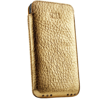 SENA Ultraslim Pouch - кожен калъф за iPhone 4/4S (естествена кожа, ръчна изработка) - златист