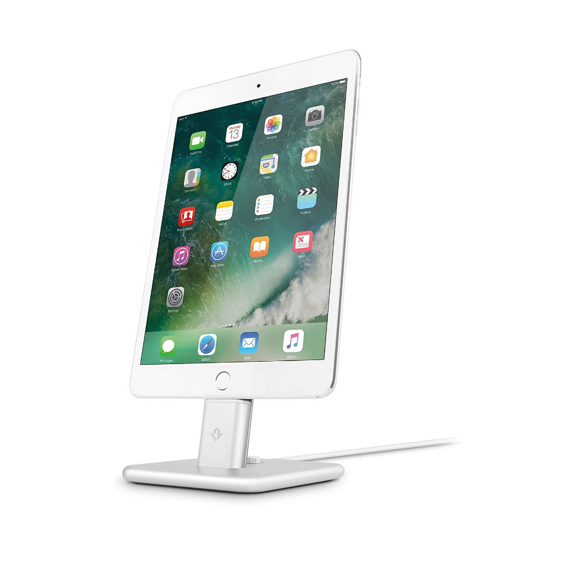 TwelveSouth HiRise 2 Desktop Stand - алуминиева повдигаща поставка за iPhone, iPad, Apple Airpods (сребриста)