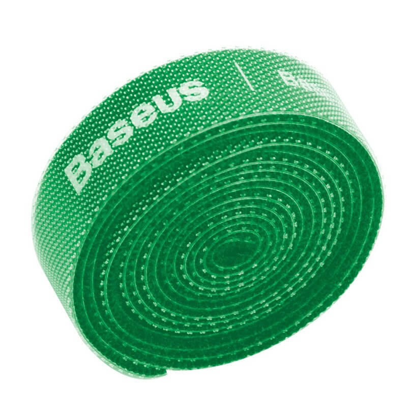 Baseus Rainbow Circle Velcro Strap - велкро лента за организиране на кабели (100 см) (зелен)