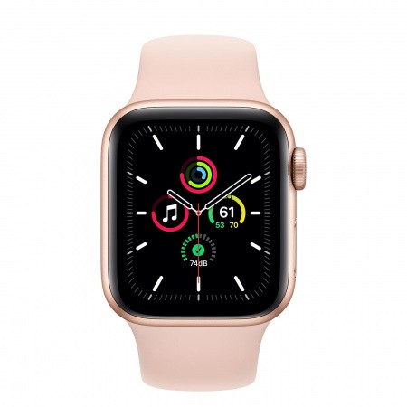 Apple Watch SE 40mm Gold Aluminum Case with Pink Sport Band (GPS) - Very  Good 190199760523