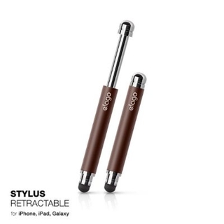 Elago Stylus Retractable Pen - писалка за iPhone, iPad, Samsung и капацитивни дисплеи (кафяв)