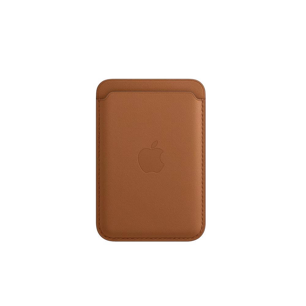 Apple iPhone Leather Wallet with MagSafe - оригинален кожен портфейл (джоб) за прикрепяне към iPhone с MagSafe (кафяв)