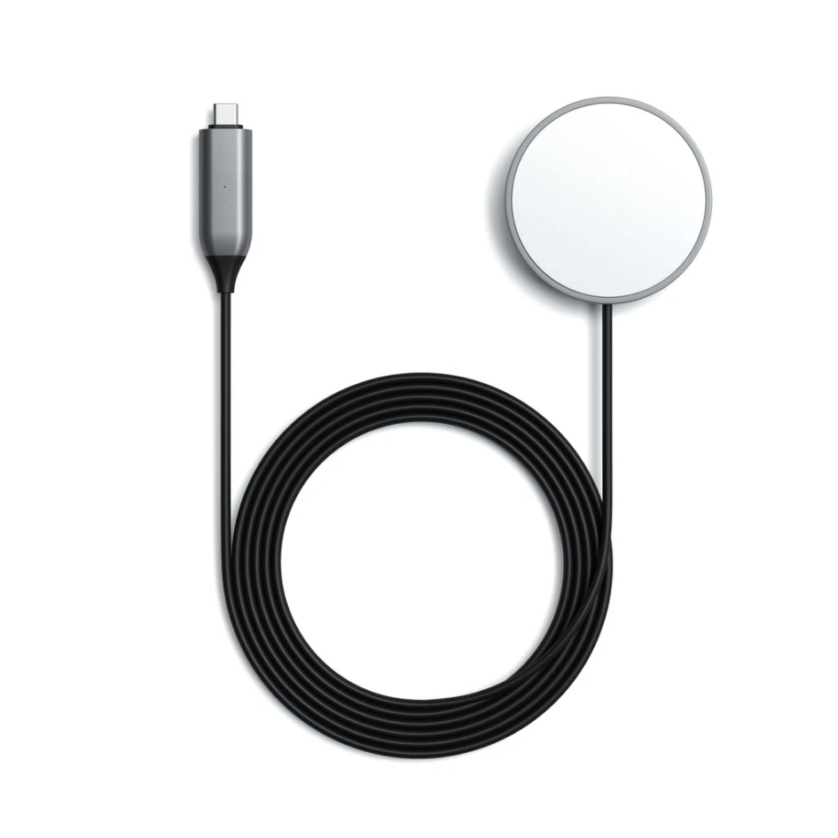 Satechi USB-C Magsafe Magnetic Wireless Charging Cable - поставка (пад) за безжично зареждане за iPhone с Magsafe (тъмносив)