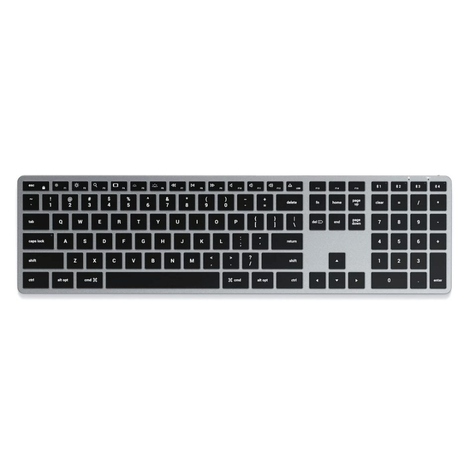 Satechi Slim X3 Bluetooth Backlit Keyboard  - качествена алуминиева безжична клавиатура за Mac (тъмносив) 