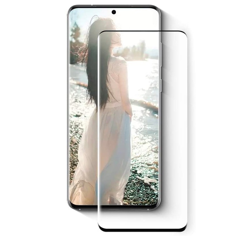 Premium 2D Tempered Glass - стъклено защитно покритие за целия дисплей на Samsung Galaxy S21 (черен)