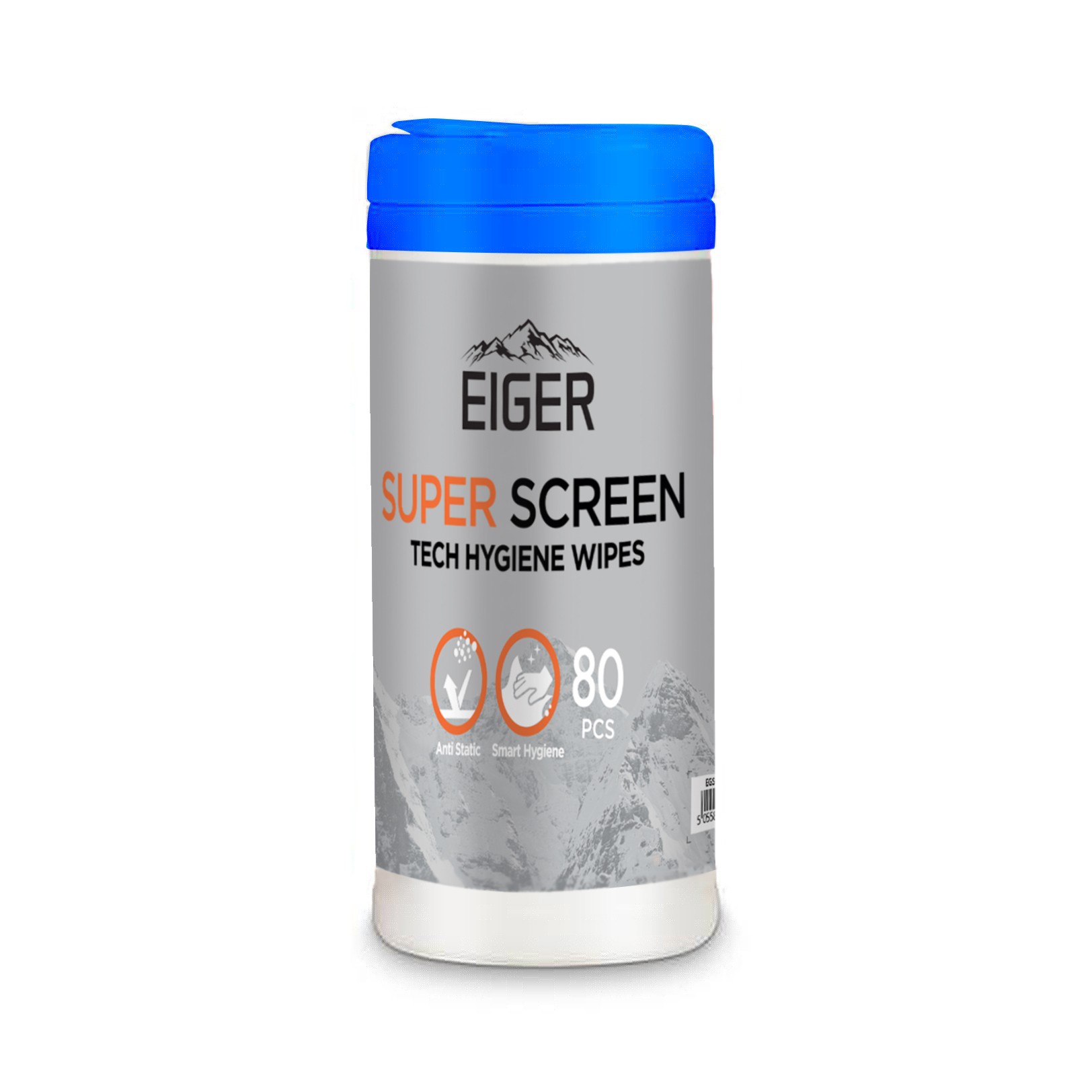 Eiger Super Screen Cleaning Wipes 80 Pack - 80 броя антибактериални кърпички за почистване на дисплей на смартфони, таблети, монитори и др.