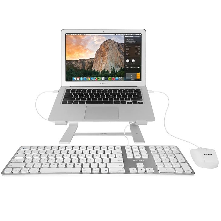 Macally Aluminum Slim USB keyboard with 2 USB Ports for Mac, US layout ...