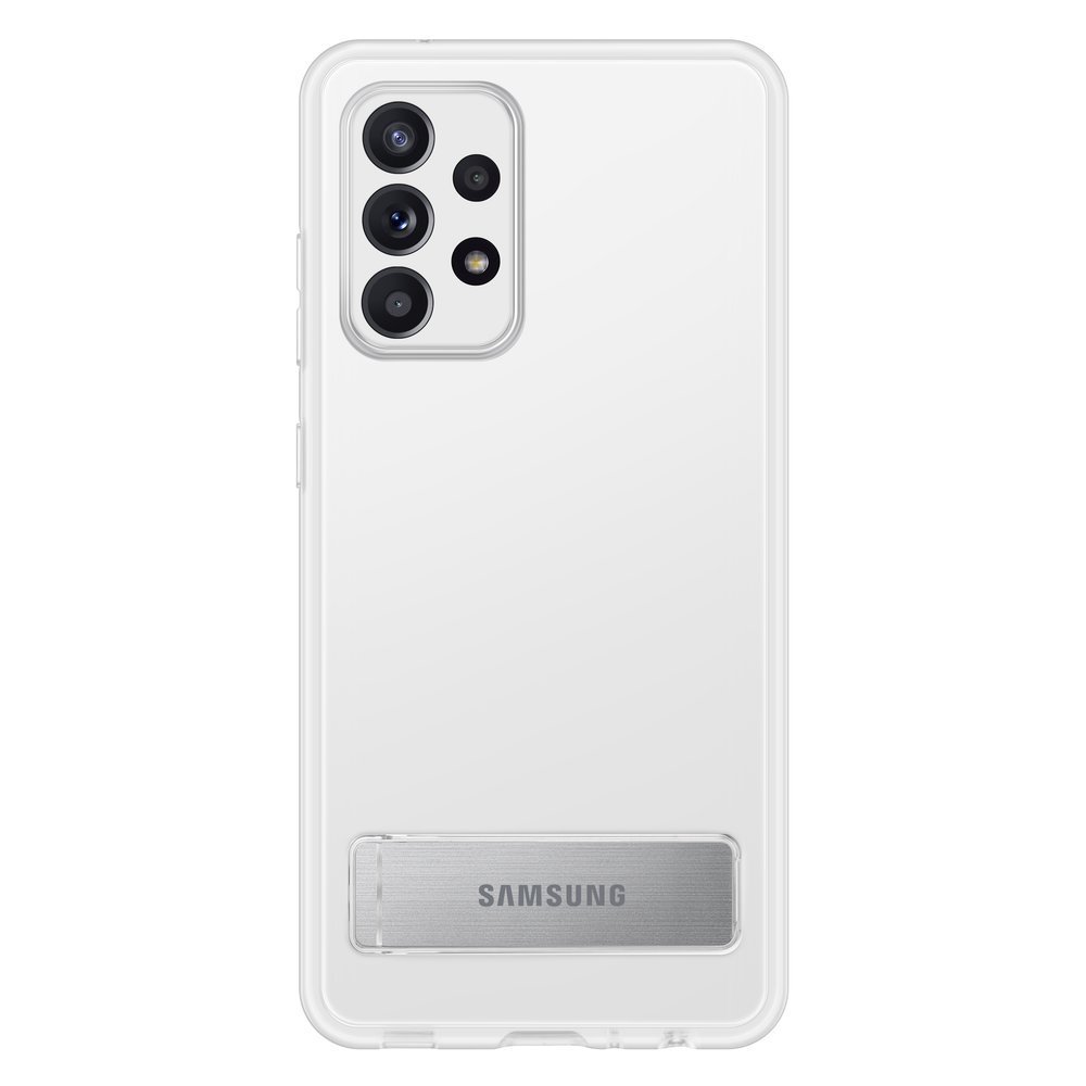 Samsung Clear Standing Cover EF-JA525 - оригинален удароустойчив хибриден кейс с поставка за Samsung Galaxy A52, Galaxy A52 5G (прозрачен)
