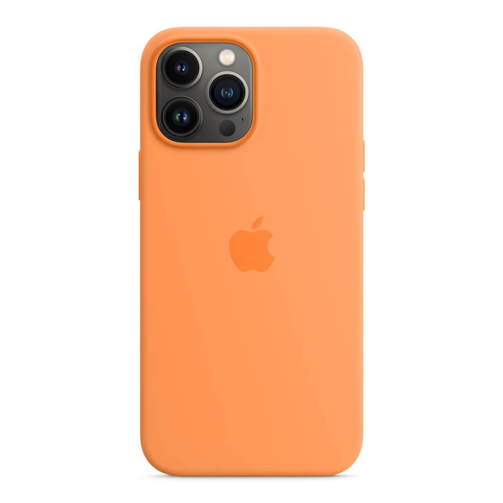 Apple iPhone Silicone Case with MagSafe - оригинален силиконов кейс за iPhone 13 Pro Max с MagSafe (оранжев)