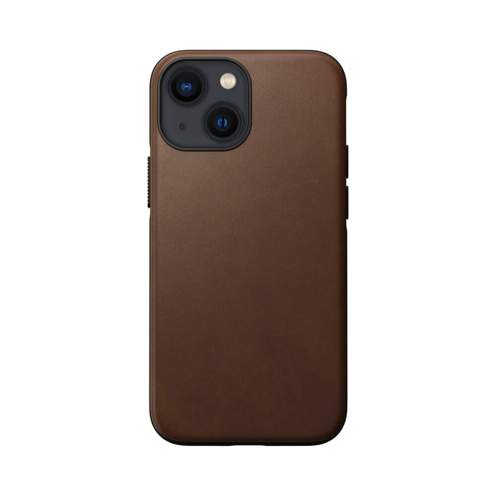 Nomad Modern Leather MagSafe Case - кожен (естествена кожа) кейс с MagSafe за iPhone 13 (кафяв)