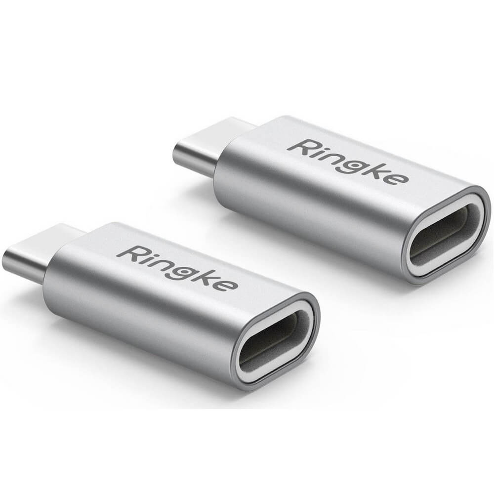 Ringke USB-C Male to Lightning Female Adapter (silver) (2 pcs
