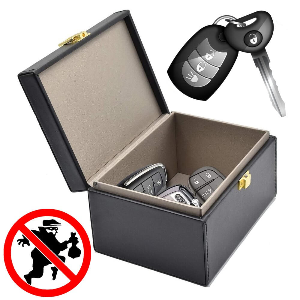  JXE JXO Faraday Key Fob Protector Box, Car Key Signal Blocker,  RFID Signal Blocking Case Shielding Pouch PU Leather Car Key Wallet Case :  Everything Else