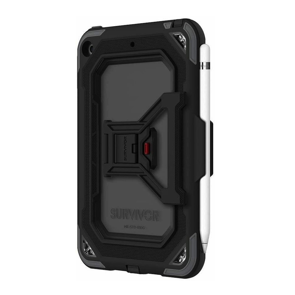 Griffin Survivor All Terrain Case V2 - защита от най-висок клас за iPad mini 5 (2019) (черен-прозрачен) 