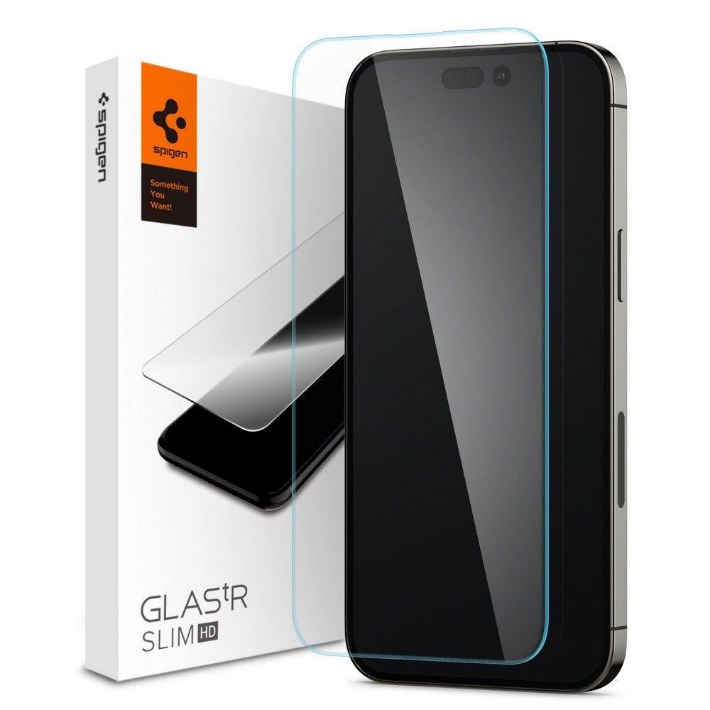 Spigen Glass.Tr Slim Tempered Glass - най-висок клас стъклено защитно покритие за дисплея на iPhone 14 Pro Max (прозрачно)